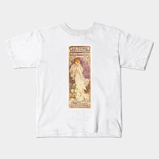 Alphonse Mucha- The Lady of the Camellias Kids T-Shirt